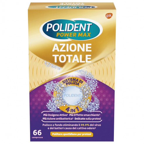 POLIDENT AZIONE TOTALE 66 COMPRESSE PULITORE PER PROTESI QUOTIDIANO - Farmaunclick.it