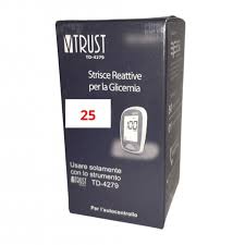 STRISCE MISURAZIONE GLICEMIA VTRUST TD-4279 GLUC 25 PEZZI - Farmaunclick.it