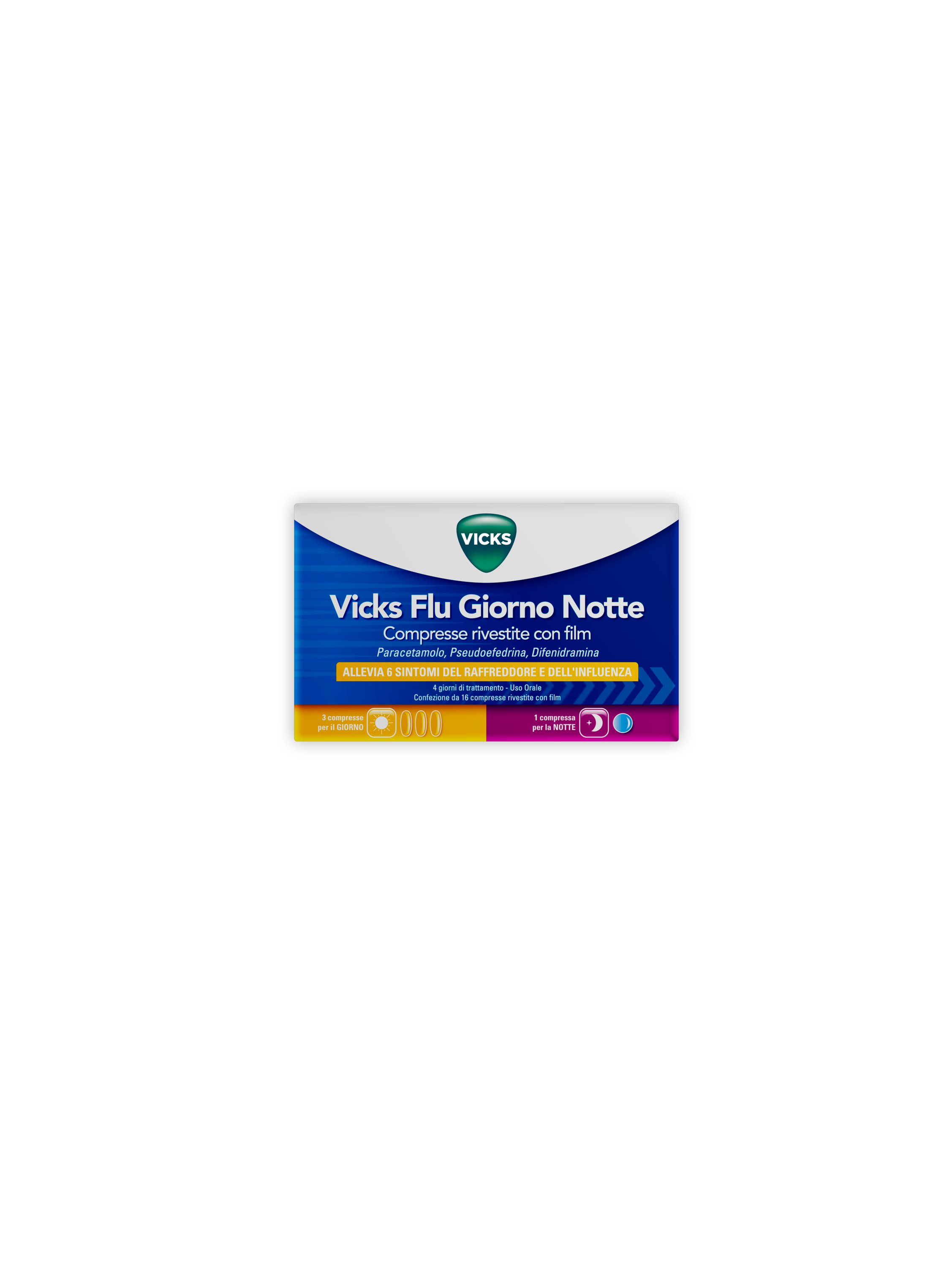 VICKS FLU GIORNO NOTTE*12+4CPR - Farmaunclick.it