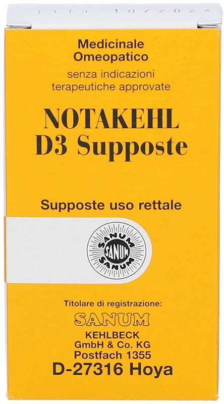 NOTAKEHL D3 10 SUPPOSTE 2G SANUM - Farmaunclick.it