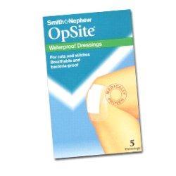 MEDICAZIONE POST OPERATORIA ADESIVA STERILE IN POLIURETANO SEMI PERMEABILE TRASPARENTE CON TAMPONE A BASSA ADERENZA OPSITE POST OP 6,5X5CM 5 PEZZI - Farmaunclick.it