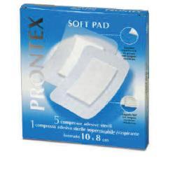 GARZA COMPRESSA PRONTEX SOFT PAD 10X8 CM 6 PEZZI (5 TNT + 1 IMPERMEABILE AQUA PAD) - Farmaunclick.it