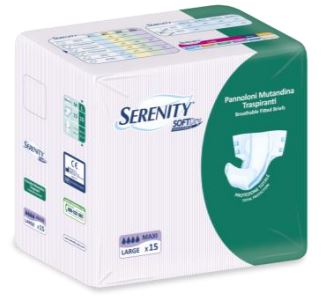 PANNOLONE PER INCONTINENZA SERENITY SOFTDRY FORMATO MAXI TAGLIA LARGE 15 PEZZI - Farmaunclick.it