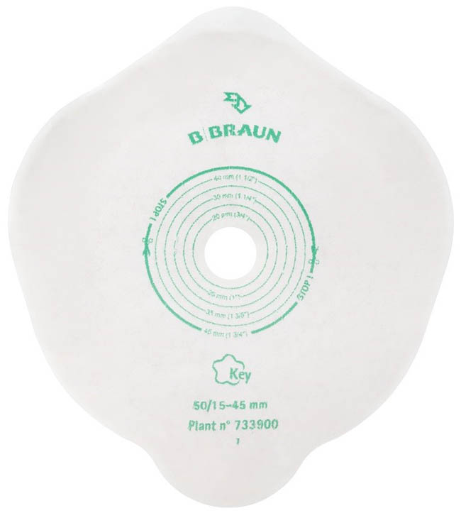 PLACCA PIANA FLEXIMA KEY 40 MM CON PROTETTORE CUTANEO IDROCOLLOIDALE E FLANGIA 5 PEZZI - Farmaunclick.it