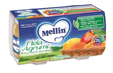 MELLIN OMOGENEIZZATO MELA AGRUMI 100 G 2 PEZZI - Farmaunclick.it