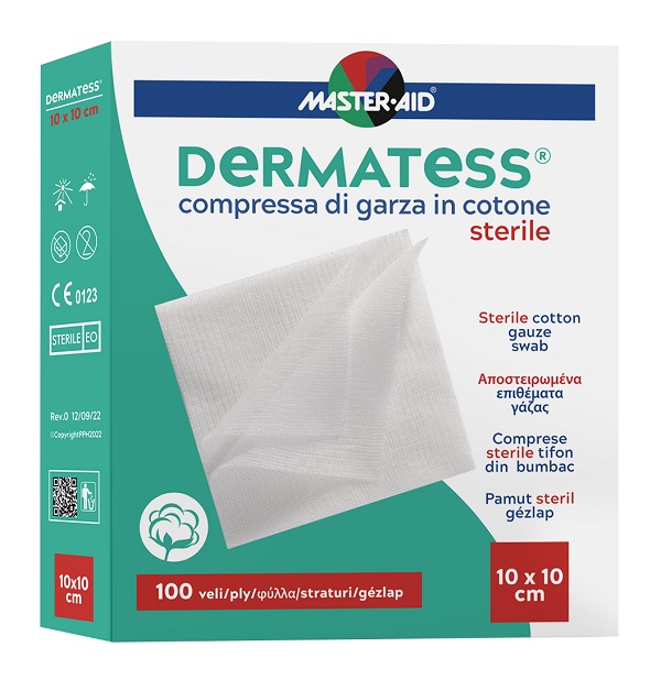 GARZA IDROFILA DERMATESS COT 10X10 100 PEZZI - Farmaunclick.it