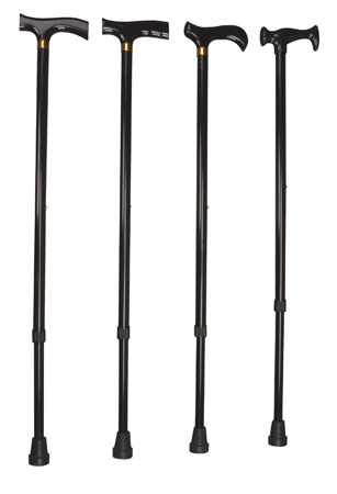 BASTONE IN ALLUMINIO PIEGHEVOLE MANICO COLORE NERO MOPEDIA - Farmaunclick.it