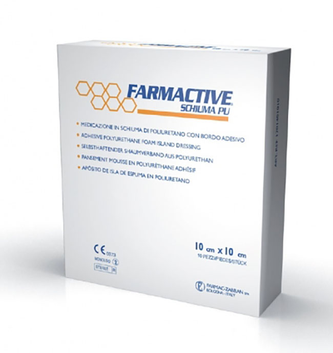 CEROTTO FARMACTIVE SCHIUMA IN POLIURETANO 10X10CM 10 PEZZI - Farmaunclick.it