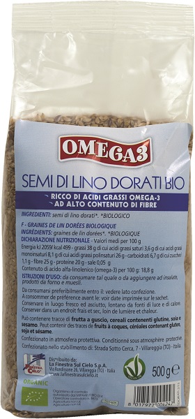 FSC OMEGA3 SEMI DI LINO DORATI BIO AD ALTO CONTENUTO DI FIBRA 500 G - Farmaunclick.it