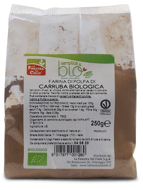 POLPA DI CARRUBA FARINA BIO 250 G - Farmaunclick.it