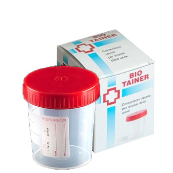 CONTENITORE PER URINA BIO TAINER GRADUATO CON SUPERFICIE DI SCRITTURA CON TAPPO A VITE CAPACITA' 120ML 1 PEZZO - Farmaunclick.it