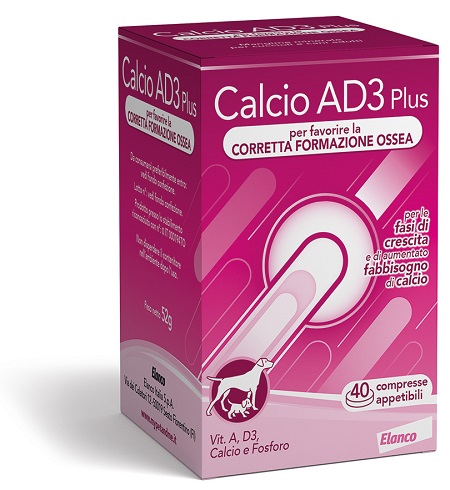 CALCIO AD3 SOLUBILE SVILUPPO 40 COMPRESSE ALTAMENTE APPETIBILI - Farmaunclick.it