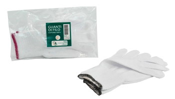 GUANTO DI FILO COTONE 100% BIANCO PER ALLERGIE DERMATOLOGICHE 7 1 PAIO - Farmaunclick.it