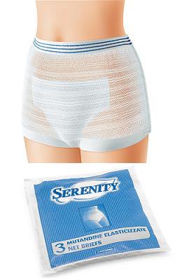 MUTANDINA ELASTICA RETTANGOLARE A RETE SERENITY L 3 PEZZI - Farmaunclick.it