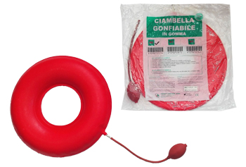 CIAMBELLA GONFIABILE PER INVALIDI IN GOMMA ROSSA TEAM DELUXE CON POMPA 40CM DIAMETRO - Farmaunclick.it