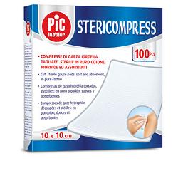 GARZA COMPRESSA IDROFILA PIC STERICOMPRESS 10X10 CM 4 BUSTE  25 PEZZI - Farmaunclick.it