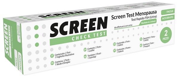 TEST RAPIDO PER L'INDIVIDUAZIONE DI FSH NELL'URINA CHE AIUTA AD INDIVIDUARE LA MENOPAUSA SCREEN CHECK TEST MENOPAUSA/FSH 2 PEZZI - Farmaunclick.it