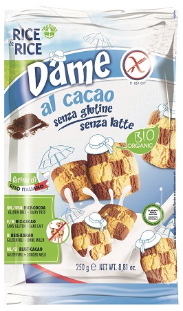 RICE&RICE DAME DI RISO CON CACAO SENZA LATTE 250 G - Farmaunclick.it
