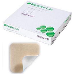 SCHIUMA DI POLIURETANO ASSORBENTE SOTTILE CON STRATO DI CONTATTO IN SILICONE MORBIDO MEPILEX LITE 15X15 5 PEZZI - Farmaunclick.it