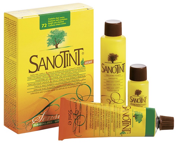 SANOTINT LIGHT TINTURA PER CAPELLI NUMERO 72 CASTANO CHIARO CENERE TUBO IN ASTUCCIO DI CARTONE 125 ML - Farmaunclick.it