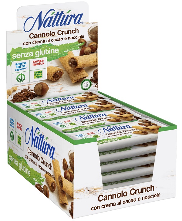 NATTURA CANNOLO CRUNCH CON CACAO E NOCCIOLE 24 PEZZI DA 25 G - Farmaunclick.it