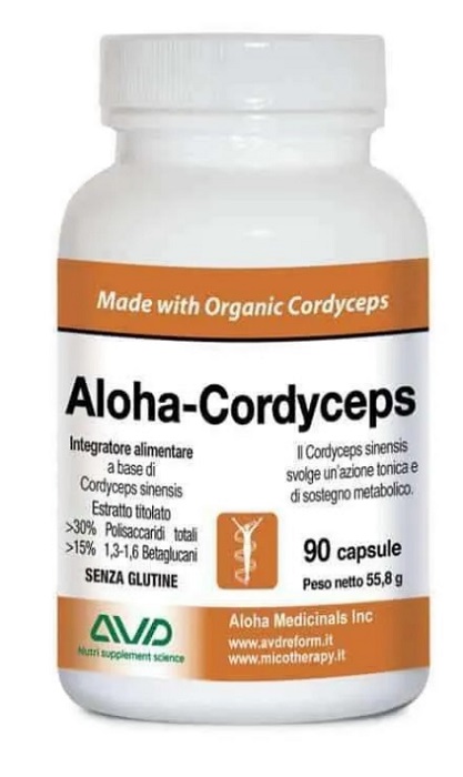 ALOHA CORDYCEPS 90 CAPSULE FLACONE 55,8 G - Farmaunclick.it