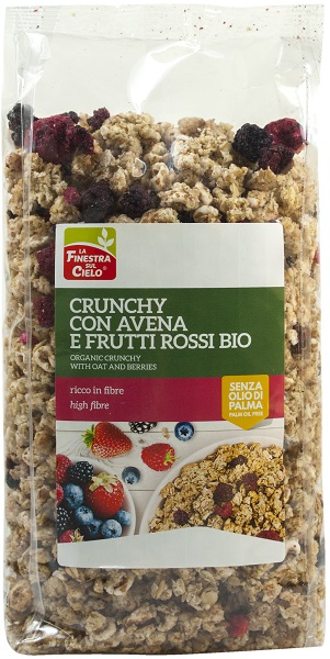 FSC CRUNCHY CON AVENA E FRUTTI ROSSI BIO AD ALTO CONTENUTO DI FIBRE CON OLIO DI GIRASOLE SENZA OLIO DI PALMA 375 G - Farmaunclick.it