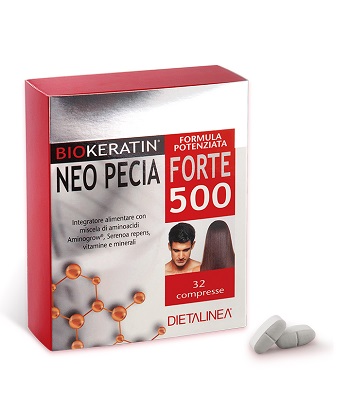 DIETALINEA BIOKERATIN NEO PECIA FORTE 500 32 COMPRESSE 4 BLISTER IN ASTUCCIO 48 G - Farmaunclick.it
