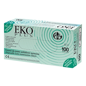 GUANTO IN LATTICE SUPERFICIE LISCIA TALCATO 100 PEZZI ARTICOLO EKO 6 - Farmaunclick.it