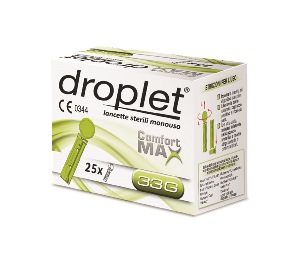LANCETTE PUNGIDITO DROPLET COMFORT MAX GAUGE 33 25 PEZZI - Farmaunclick.it