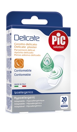 CEROTTO PIC DELICATE 19X72 MM ANTIBATTERICO 20 PEZZI - Farmaunclick.it