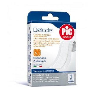 CEROTTO PIC DELICATE STRISCIA BIANCA CON TAMPONE ANTIBATTERICO CM 8X0,5 M - Farmaunclick.it
