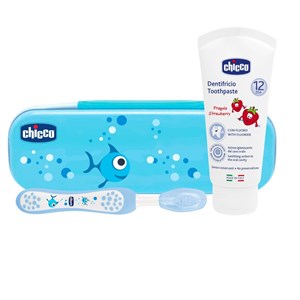 CHICCO SET DENTALE AZZURRO CON FLUORO - Farmaunclick.it
