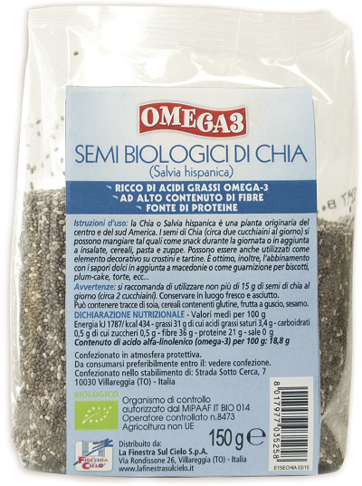 FSC OMEGA 3 SEMI DI CHIA BIO AD ALTO CONTENUTO DI FIBRA 150 G - Farmaunclick.it