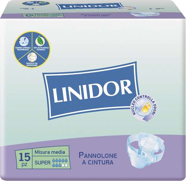 PANNOLONE LINIDOR SUPER PANNOLINO A CINTURA MM 15 PEZZI - Farmaunclick.it