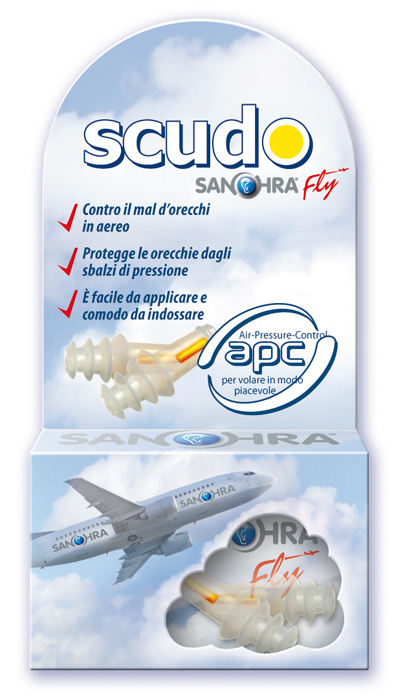 FILTRO AURICOLARE EARPLUG SCUDO FLY ADULTI SANOHRA 2 PEZZI - Farmaunclick.it