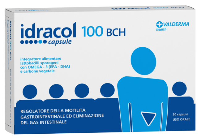 IDRACOL 100 BCH INTEGRATORE ALIMENTARE STIPSI E TRANSITO INTESTINALE ASTUCCIO 20 CAPSULE - Farmaunclick.it