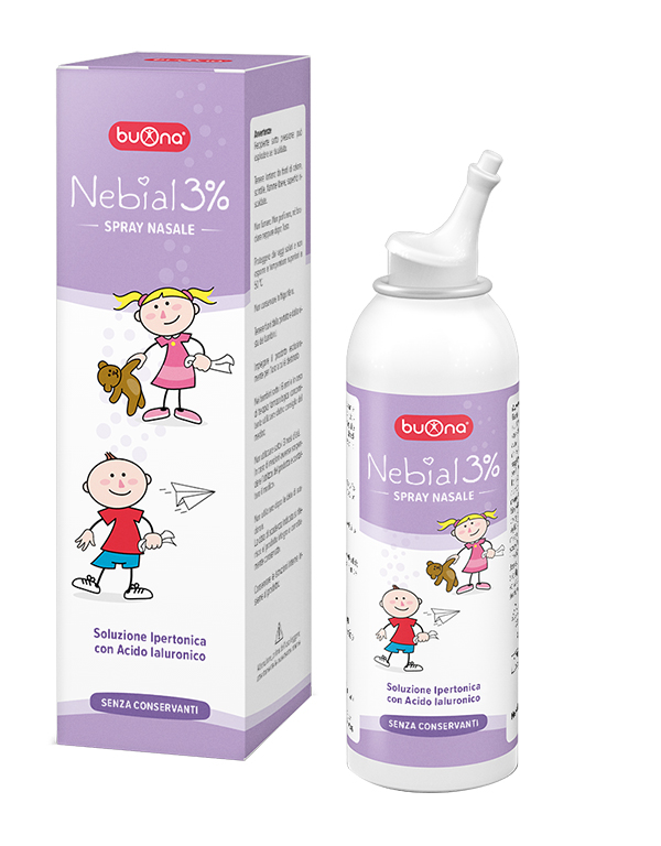 NEBIAL SOLUZIONE SALINA IPERTONICA DI SODIO CLORURO AL 3% CON ACIDO IALURONICO SPRAY NASALE 100 ML - Farmaunclick.it