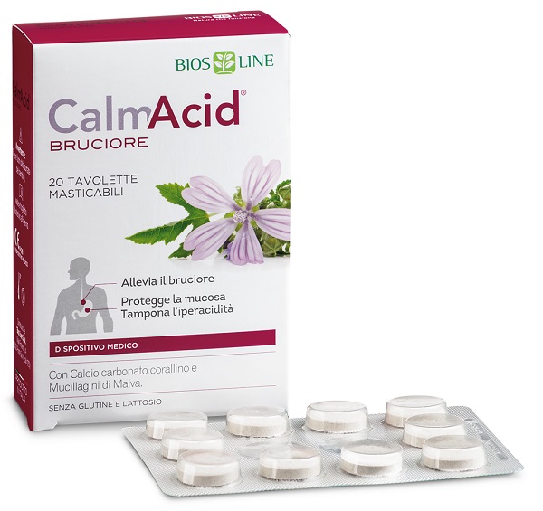 BIOSLINE CALMACID BRUCIORE 20 TAVOLETTE MASTICABILI - Farmaunclick.it