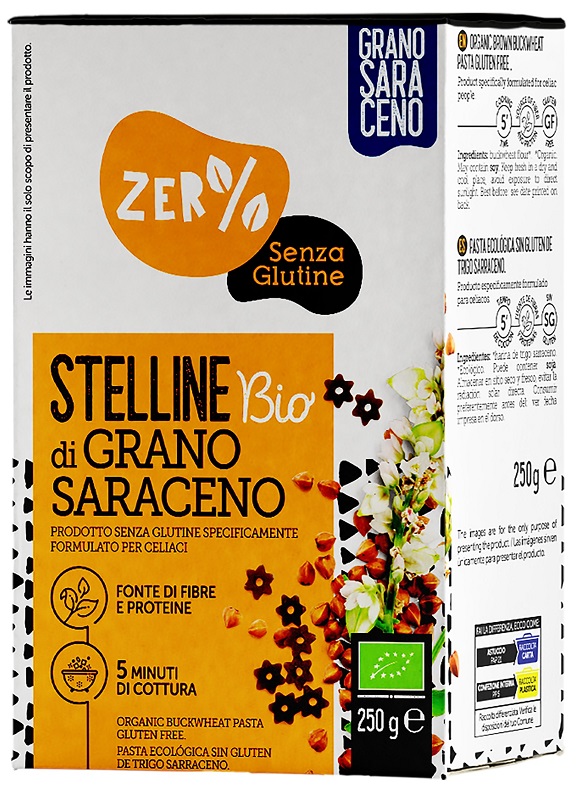 ZERO% GLUTINE STELLINE GRANO SARACENO INTEGRALE SENZA GLUTINE BIO 250 G - Farmaunclick.it