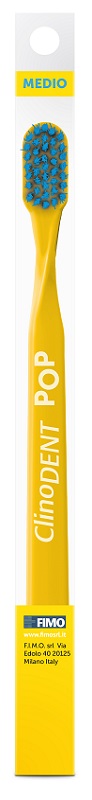 CLINODENT POP GIALLO SPAZZOLINO DA DENTI MEDIO - Farmaunclick.it