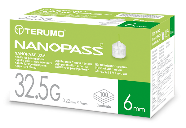 AGO PER PENNA DA INSULINA NANOPASS 32,5 GAUGE LUNGHEZZA 6 MM 100 PEZZI - Farmaunclick.it
