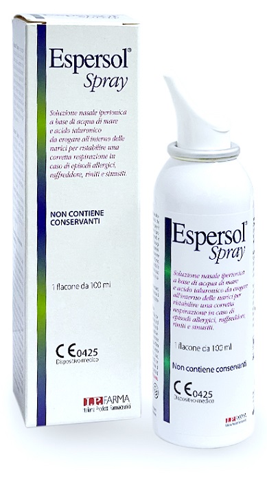 SOLUZIONE NASALE ESPERSOL SPRAY IPERTONICA A BASE DI ACQUA DI MARE E ACIDO IALURONICO 0,02% 100ML - Farmaunclick.it