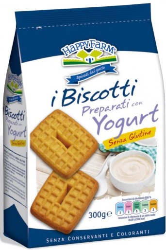 HAPPY FARM BISCOTTI YOGURT SENZA ZUCCHERO 300 G - Farmaunclick.it