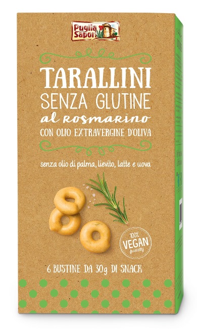 PUGLIA SAPORI TARALLINI ROSMARINO CON OLIO EXTRAVERGINE DI OLIVA 6 PEZZI 30 G - Farmaunclick.it