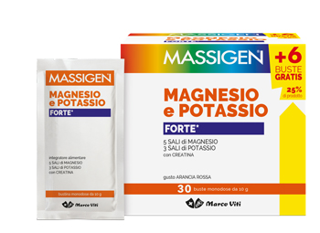 MASSIGEN MAGNESIO E POTASSIO FORTE 24 BUSTINE + 6 GRATIS - Farmaunclick.it