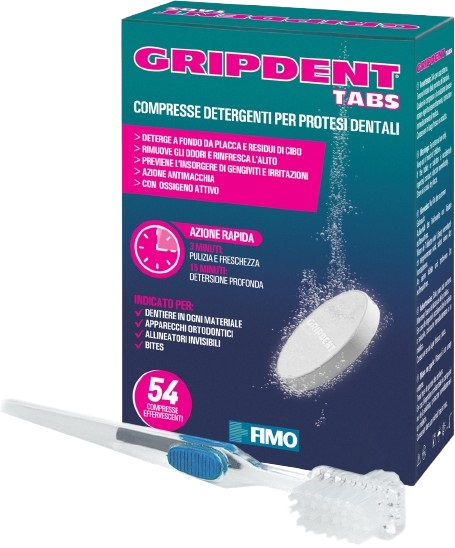 GRIPDENT TABS 54CPS + SPAZZOLINO PULITORE - Farmaunclick.it