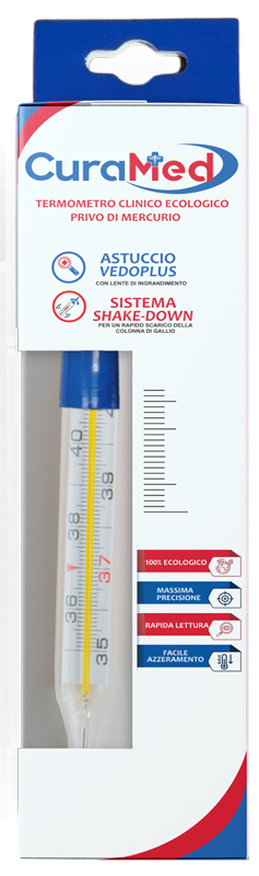 TERMOMETRO CLINICO OVALE AL GALLIO CON AGITATORE CURATERM - Farmaunclick.it