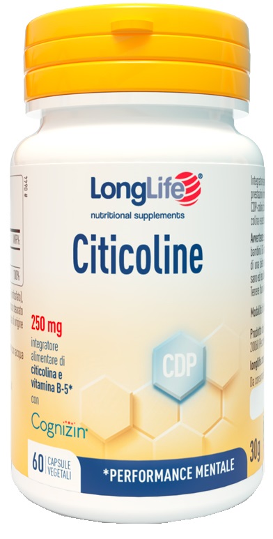 LONGLIFE CITICOLINE 60 CAPSULE VEGETALI SENZA GLUTINE - Farmaunclick.it
