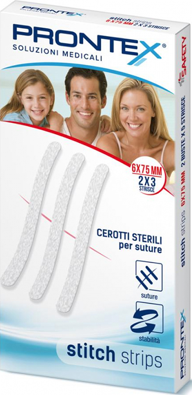 PRONTEX STITCH STRIPS 6X75 10 PEZZI - Farmaunclick.it